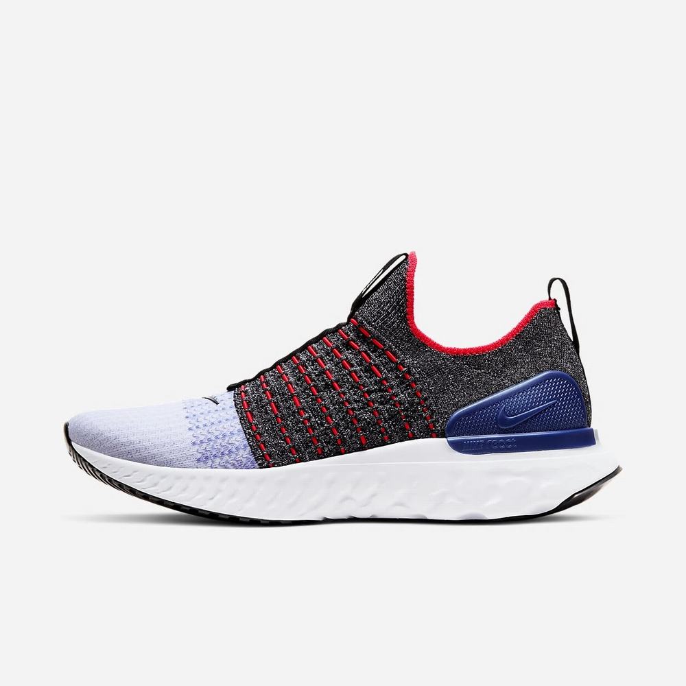 Chaussure De Running Nike React Phantom Run Flyknit 2 Noir 8261-754 Black/White/Racer Blue/White Homme | YDK-09128795